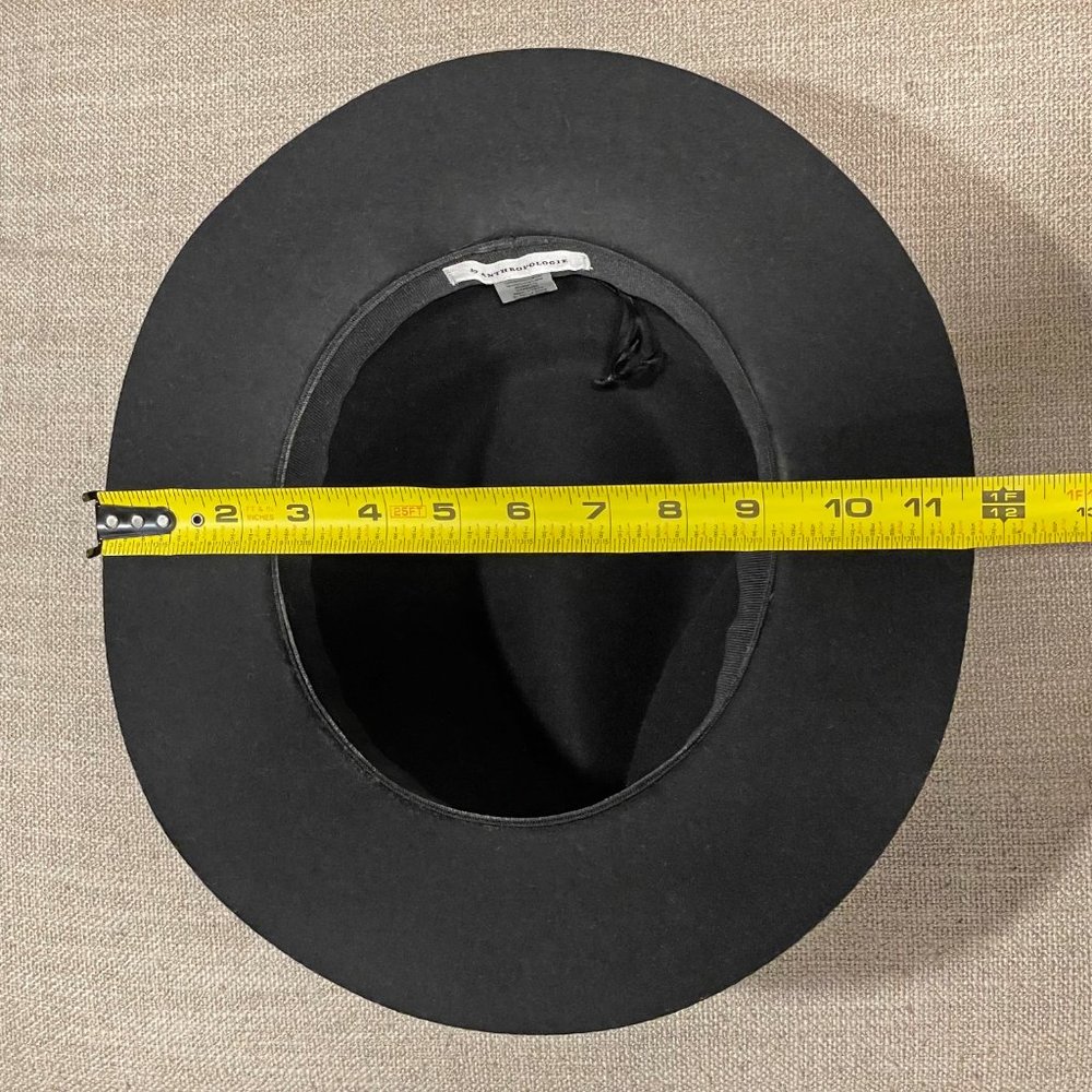 Anthropologie Amelia Black Wool Fedora Hat - Picture 12 of 13